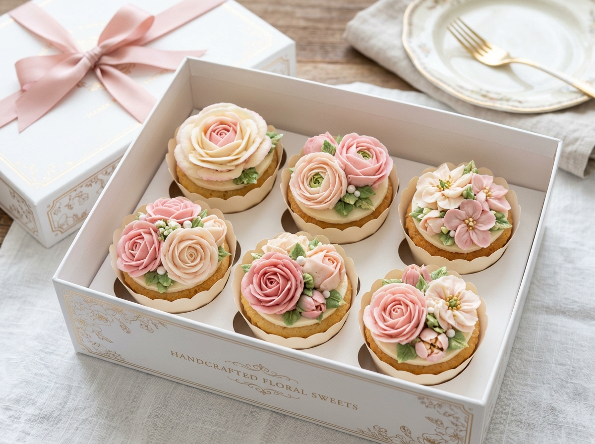 Floral Cupcake Gift Box (Set of 6)
